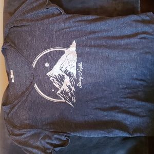 Super soft blue cuffed short sleeve top